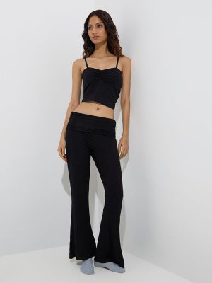 Superstar Black Bootcut High-Rise Pants