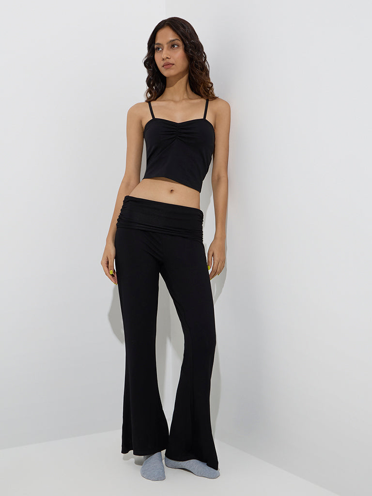 Superstar Black Bootcut High-Rise Pants