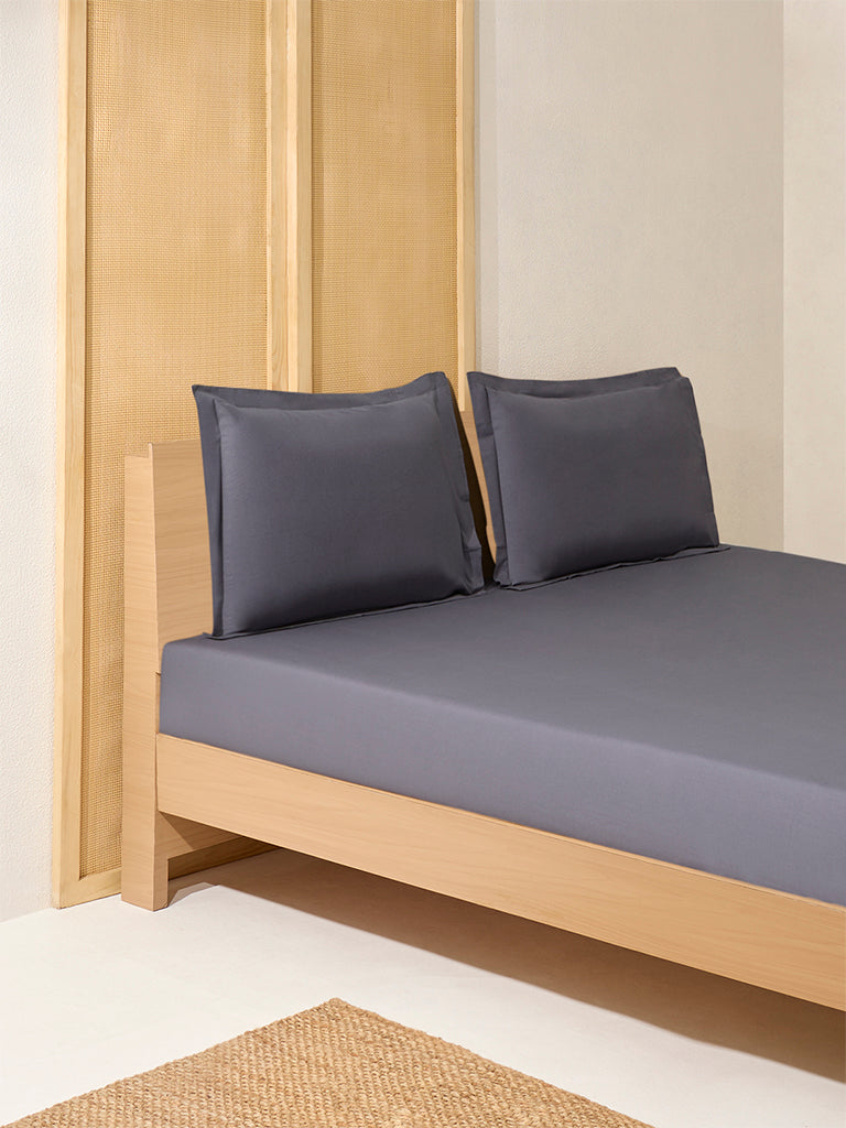 Westside Home Dark Grey Solid King Bed Sheet Set - Image 2