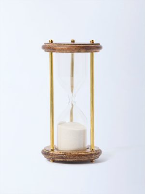 Westside Home Brown Wooden and Metal Hour Glass