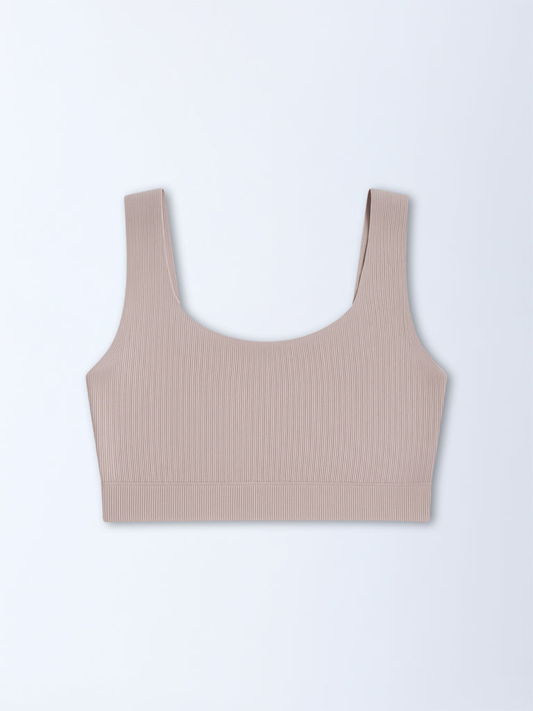 Wunderlove Mauve Self-Striped Padded Bra - Image 5