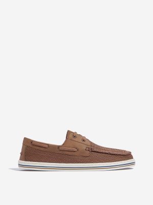SOLEPLAY Brown Knit-Textured Lace-Up Shoes