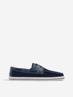 SOLEPLAY Navy Knit-Textured Lace-Up Shoes