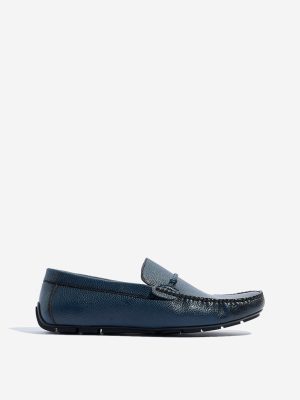 SOLEPLAY Blue Solid Leather Loafers