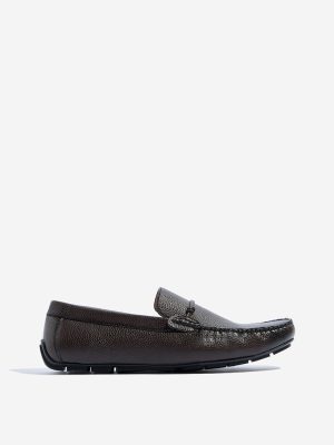 SOLEPLAY Dark Brown Solid Leather Loafers