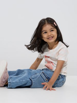 HOP Kids Blue Cargo-Style Straight Fit Mid-Rise Jeans