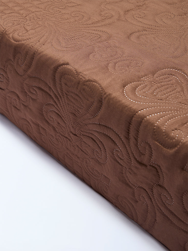 Westside Home Brown Heat Seal Reversible Queen Bed Comforter - Image 2