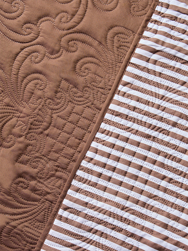 Westside Home Brown Heat Seal Reversible Queen Bed Comforter - Image 3