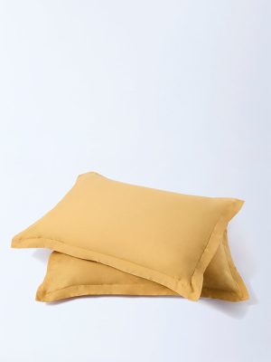 Westside Home Mustard Solid Pillowcases (Set of 2)