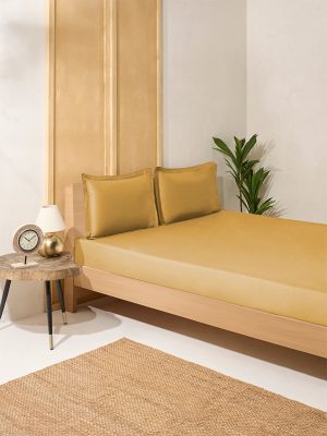Westside Home Mustard Solid Queen Bed Sheet Set