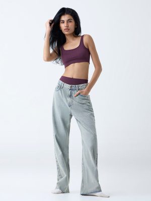 Superstar Plum Knit-Textured Seam-Free Padded Bra