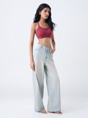 Superstar Red Criss-Cross Detailed Padded Bra