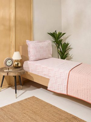 Westside Home Dark Rust Printed Reversible Quilted Single Bed Comforter