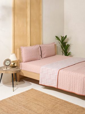 Westside Home Dark Rust Printed Reversible Quilted Queen Bed Comforter