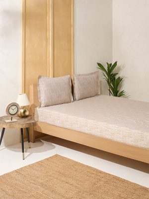 Westside Home Mustard Printed King Bed Sheet Set