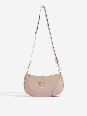 Westside Beige Star-Detailed Sling Bag