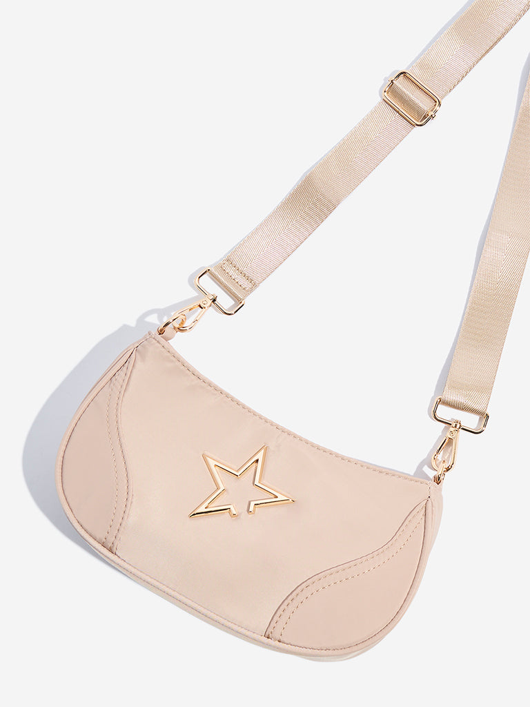Westside Beige Star-Detailed Sling Bag - Image 2