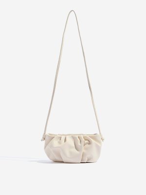 Westside Off-White Pleated Sling Bag