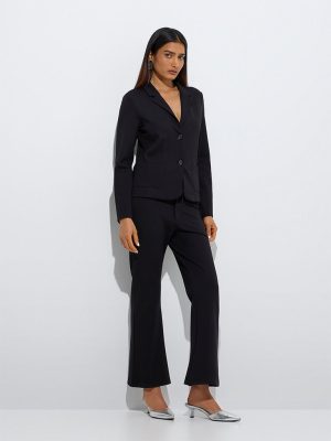 Wardrobe Black Solid Blazer