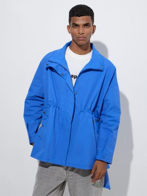 Nuon Blue Solid Parka Jacket