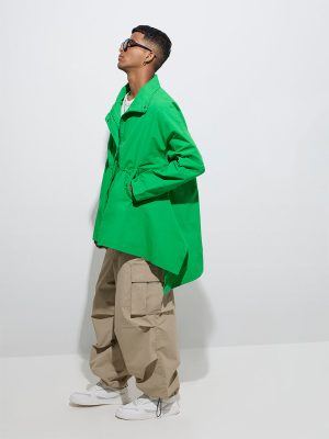 Nuon Green Solid Parka Jacket