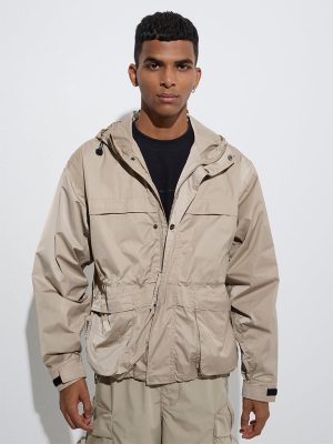 Nuon Beige Relaxed-Fit Utility Jacket