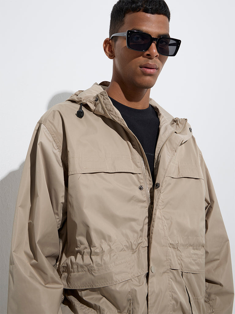 Nuon Beige Relaxed-Fit Utility Jacket - Image 3