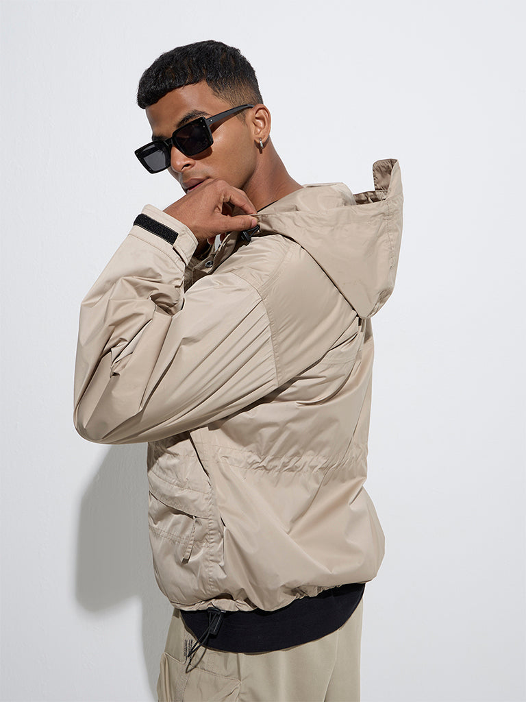 Nuon Beige Relaxed-Fit Utility Jacket - Image 4