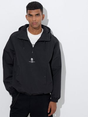 Nuon Black Solid Hoodie
