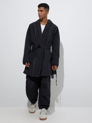 Nuon Black Relaxed-Fit Parka Jacket