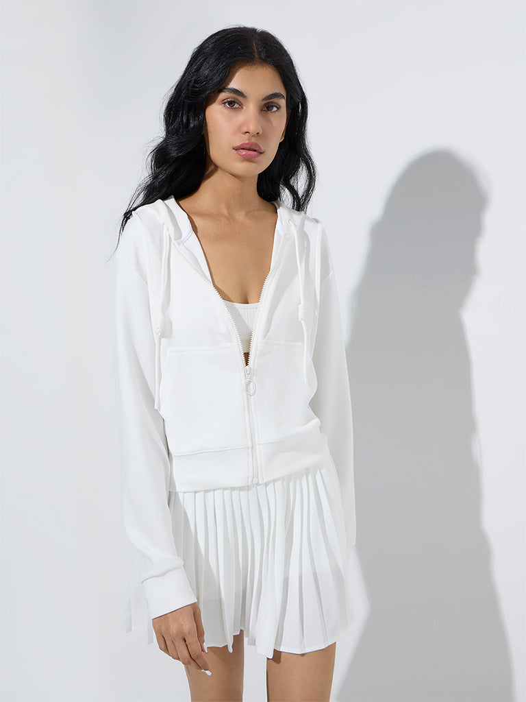 Studiofit White Ribbed-Textured Jacket - Image 2