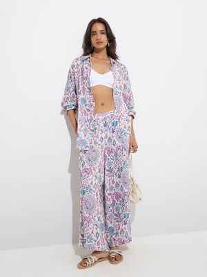 Utsa Lilac Printed Palazzos