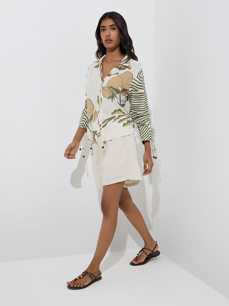 LOV Off-White Floral Printed Blouse - Image 2