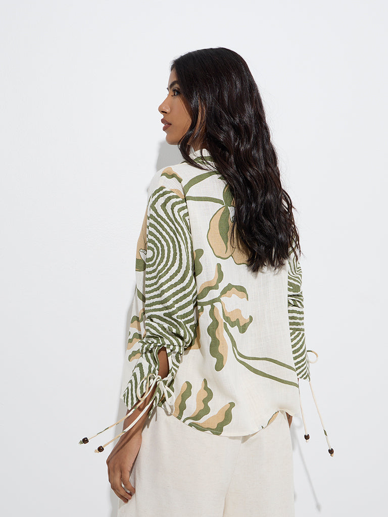 LOV Off-White Floral Printed Blouse - Image 4