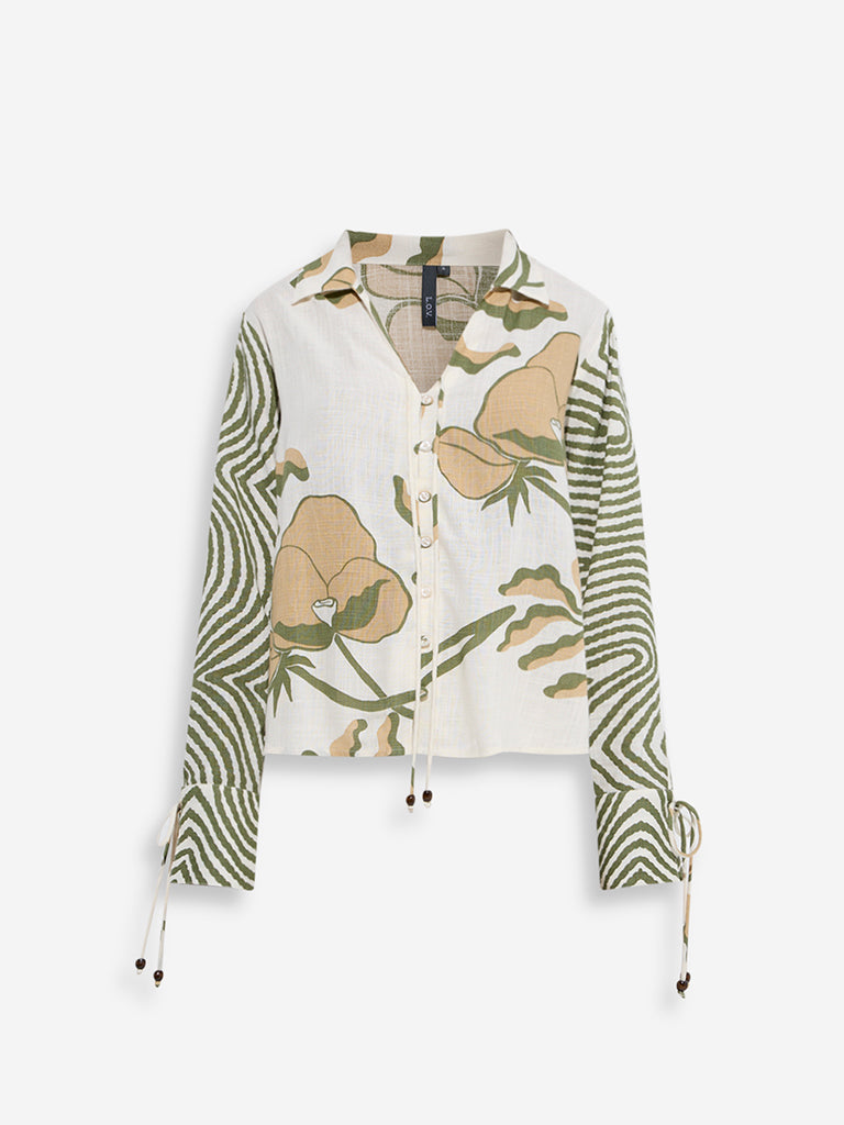 LOV Off-White Floral Printed Blouse - Image 5