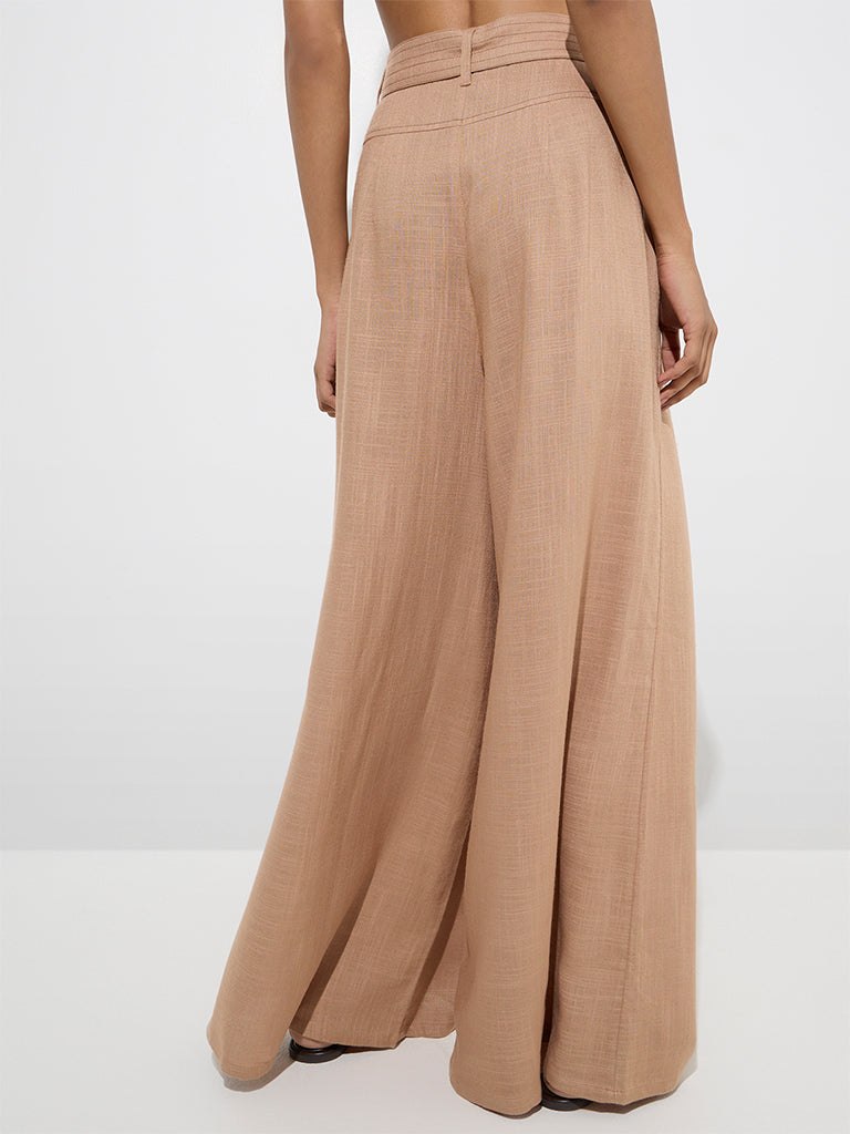 LOV Beige High-Rise Trousers with Belt - Image 4