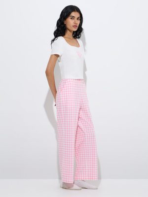 Superstar White Heart Printed Cotton-Blend Top