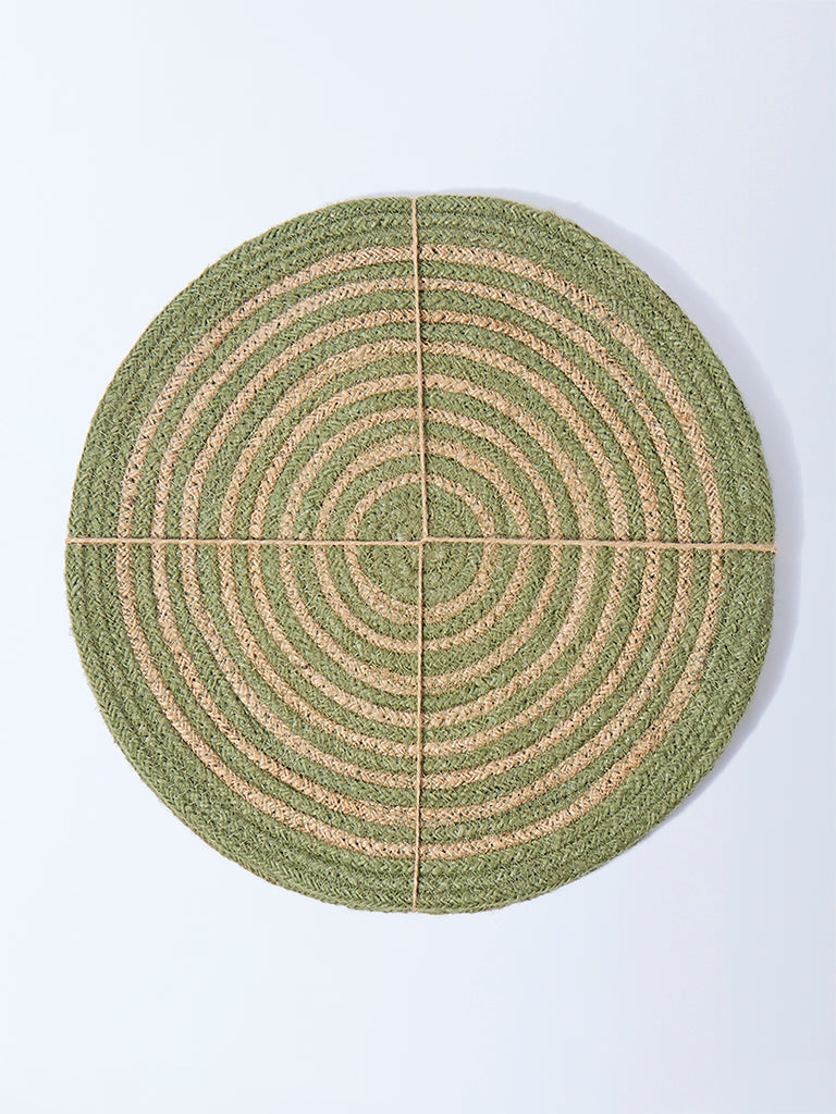 Westside Home Green Spiral Design Placemats (Set of 2) - Image 3