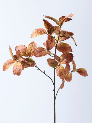 Westside Home Orange Artificial Chestnut Leaf Plant