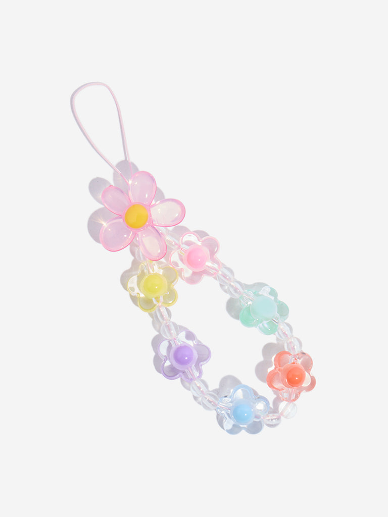 Studiowest Multicolour Beaded Flower Phone Charm - Image 2