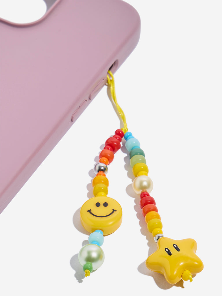 Studiowest Multicolour Beaded Smiley Star Phone Charm - Image 3