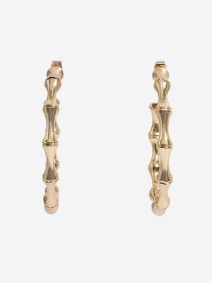 Westside Accessories Gold Statement Textured Hoop Earrings