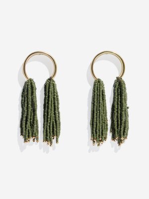 Westside Accessories Green Beaded Dangler Earrings