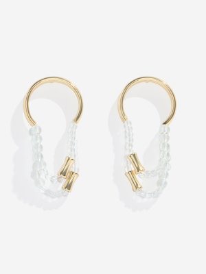 Westside Accessories Clear Beaded Dangler Earrings
