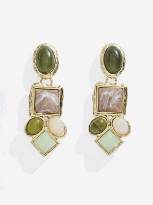 Westside Accessories Multicolour Stone Dangler Earrings