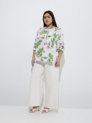 Gia White Floral Printed Blouse