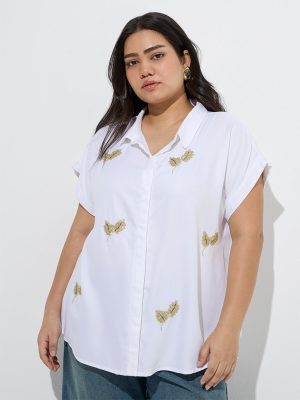 Gia White Embellished Shirt
