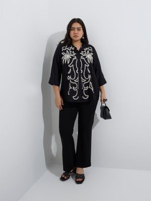 Gia Black Embroidered Shirt