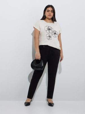Gia Black High-Rise Cotton-Blend Jeggings