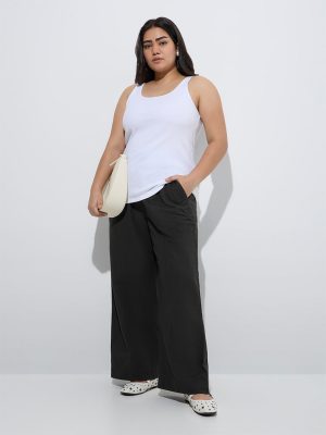 Gia Olive Wide-Leg High-Rise Pants